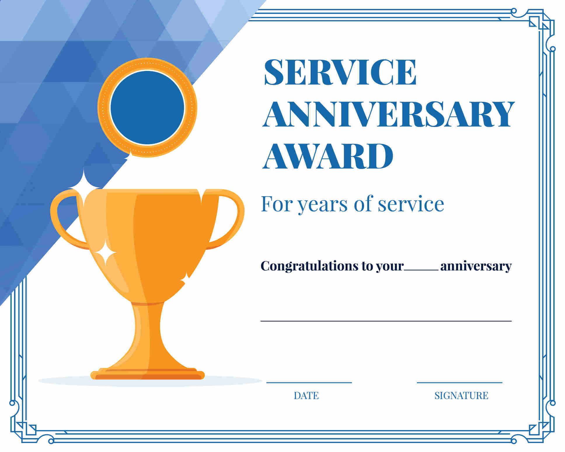 21 Amazing Award Certificate Templates - Recognize In Employee Anniversary Certificate Template